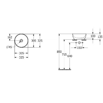 Villeroy & Boch Artis umywalka 32,5x32,5 cm okrągła nablatowa biała 438932R1