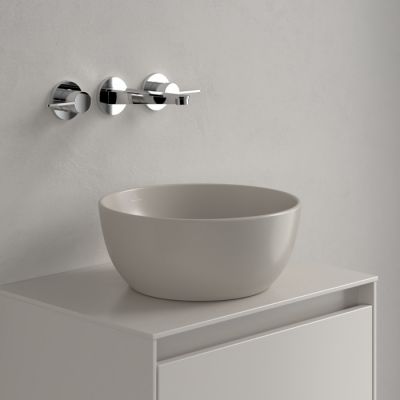 Villeroy & Boch Artis umywalka 32,5x32,5 cm okrągła nablatowa CeramicPlus Almond 438932AM