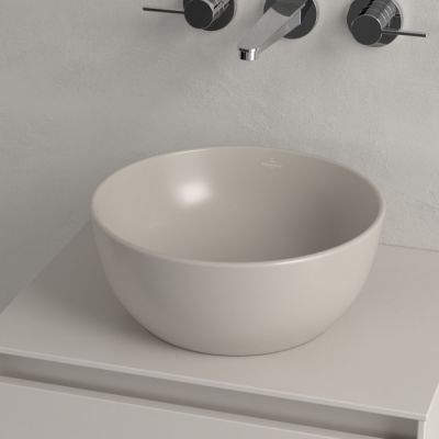 Villeroy & Boch Artis umywalka 32,5x32,5 cm okrągła nablatowa CeramicPlus Almond 438932AM