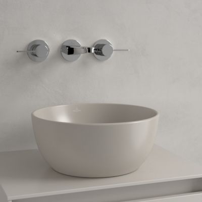Villeroy & Boch Artis umywalka 32,5x32,5 cm okrągła nablatowa CeramicPlus Almond 438932AM