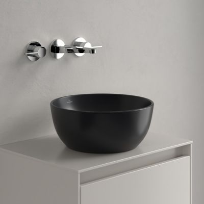 Villeroy & Boch Artis umywalka 32,5x32,5 cm okrągła nablatowa CeramicPlus Pure Black 438932R7