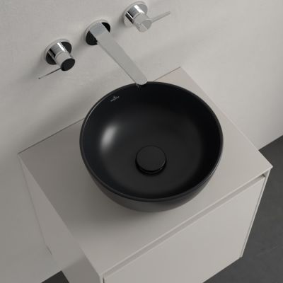 Villeroy & Boch Artis umywalka 32,5x32,5 cm okrągła nablatowa CeramicPlus Pure Black 438932R7