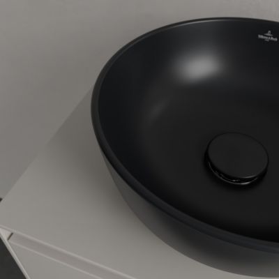 Villeroy & Boch Artis umywalka 32,5x32,5 cm okrągła nablatowa CeramicPlus Pure Black 438932R7