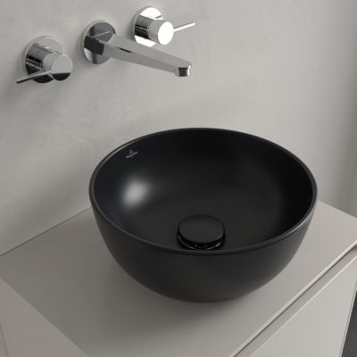 Villeroy & Boch Artis umywalka 32,5x32,5 cm okrągła nablatowa CeramicPlus Pure Black 438932R7
