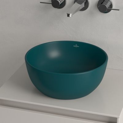 Villeroy & Boch Artis umywalka 32,5x32,5 cm okrągła nablatowa CeramicPlus Teal 438932TE