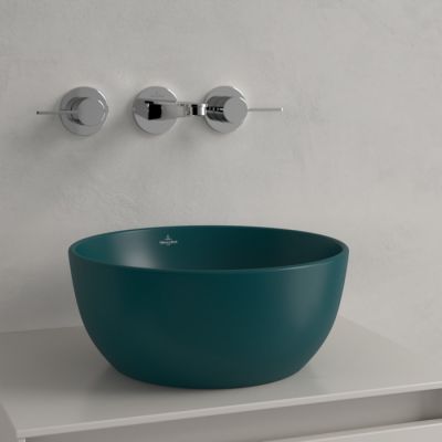 Villeroy & Boch Artis umywalka 32,5x32,5 cm okrągła nablatowa CeramicPlus Teal 438932TE