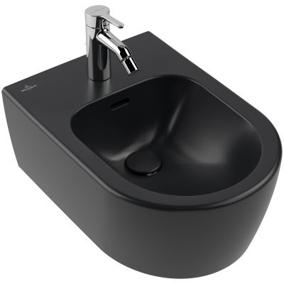 Villeroy & Boch Skyla bidet wiszący CeramicPlus Pure Black 448200R7