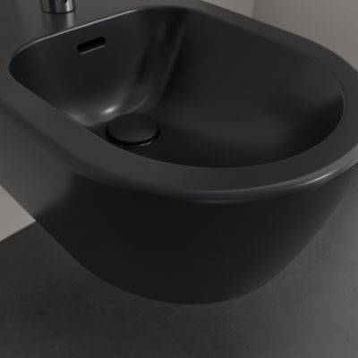Villeroy & Boch Skyla bidet wiszący CeramicPlus Pure Black 448200R7