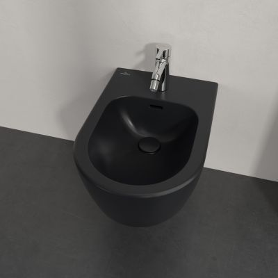 Villeroy & Boch Skyla bidet wiszący CeramicPlus Pure Black 448200R7