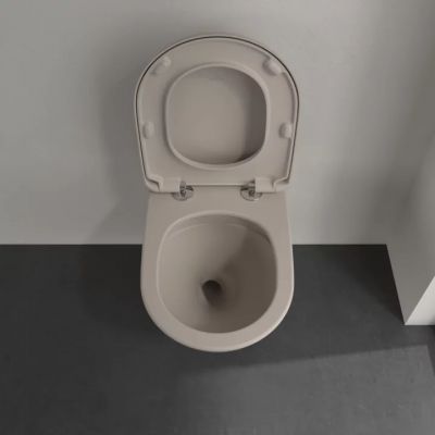 Villeroy & Boch Antao miska WC wisząca bez kołnierza CeramicPlus Almond 4674T0AM