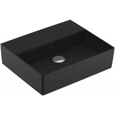 Villeroy & Boch Memento 2.0 umywalka 50x42 cm prostokątna ścienna CeramicPlus Pure Black 4A2253R7