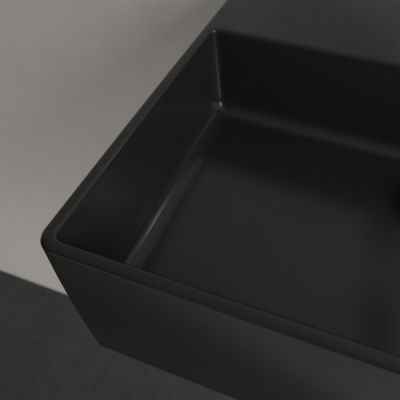 Villeroy & Boch Memento 2.0 umywalka 50x42 cm prostokątna ścienna CeramicPlus Pure Black 4A2253R7