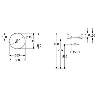 Villeroy & Boch Loop & Friends umywalka 38 cm nablatowa okrągła z powłoką CeramicPlus Weiss Alpin 4A4500R1