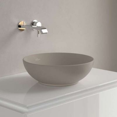 Villeroy & Boch Loop & Friends umywalka 38x38 cm okrągła nablatowa almond 4A4501AM