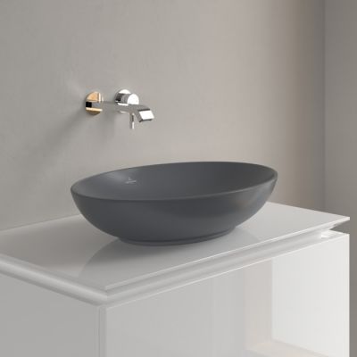 Villeroy & Boch Loop & Friends umywalka 56x38 cm owalna nablatowa CeramicPlus Graphite 4A4700i4