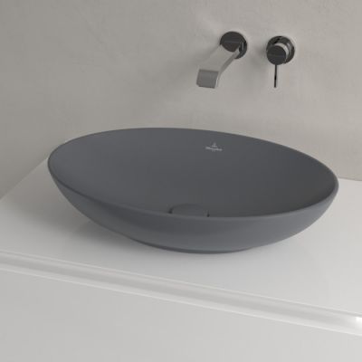 Villeroy & Boch Loop & Friends umywalka 56x38 cm owalna nablatowa CeramicPlus Graphite 4A4700i4