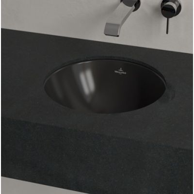 Villeroy & Boch Loop & Friends umywalka 33 cm okrągła podblatowa czarna 4A5100R7