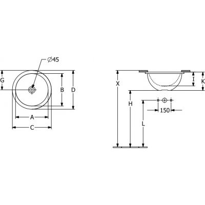 Villeroy & Boch Loop & Friends umywalka 38 cm okrągła podblatowa CeramicPlus Weiss Alpin 4A5201R1