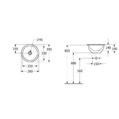 Villeroy & Boch Loop & Friends umywalka 39x39 cm okrągła wpuszczana biała 4A590001