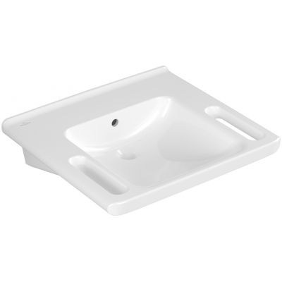 Villeroy & Boch ViCare umywalka 60x55 cm prostokątna dla niepełnosprawnych biała 4A686201