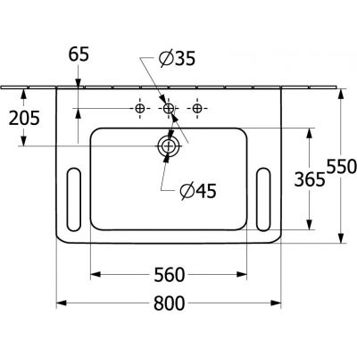 Villeroy & Boch ViCare umywalka 80x55 cm prostokątna ścienna Weiss Alpin 4A6880R1