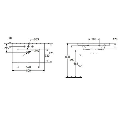 Villeroy & Boch Subway 3.0 umywalka 80x47 cm prostokątna ścienna-meblowa biała 4A708101