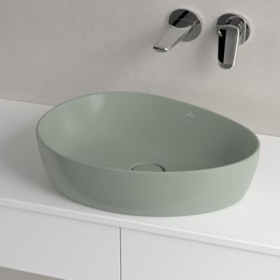 Villeroy & Boch Antao umywalka 51x40 cm nablatowa asymetryczna CeramicPlus Morning Green 4A7351R8