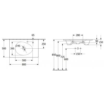 Villeroy & Boch Antao umywalka 80x50 cm prostokątna meblowa Almond 4A7584AM