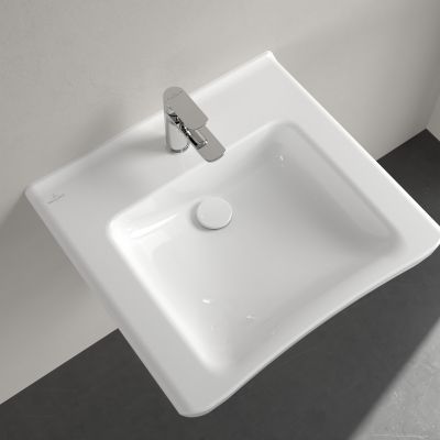 Villeroy & Boch ViCare umywalka 60x55 cm prostokątna ścienna Weiss Alpin 4A806101