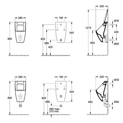 Villeroy & Boch Venticello pisuar biały 5504R0RW