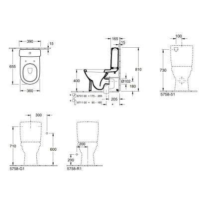 Villeroy & Boch O.Novo miska WC kompakt stojąca CeramicPlus Weiss Alpin 565810R1