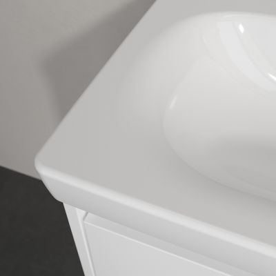 Villeroy & Boch Skyla umywalka 80x46 cm prostokątna meblowa lewa CeramicPlus Weiss Alpin 5A52L2R1