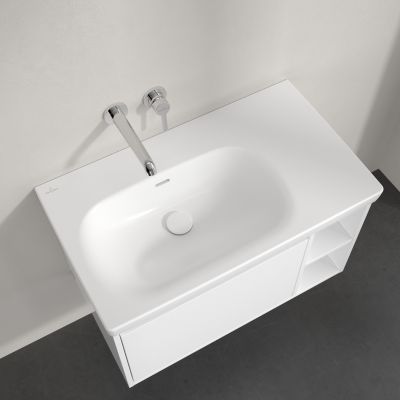 Villeroy & Boch Skyla umywalka 80x46 cm prostokątna meblowa lewa CeramicPlus Stone White 5A52L3RW
