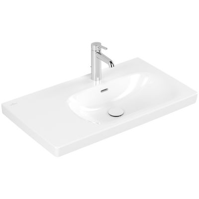 Villeroy & Boch Skyla umywalka 80x46 cm prostokątna meblowa prawa CeramicPlus Weiss Alpin 5A52R1R1