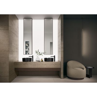 Villeroy & Boch Octagon umywalka 42x42 cm okrągła nablatowa CeramicPlus Pure Black 5A5640R7