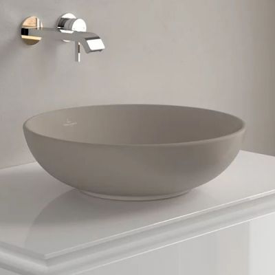 Villeroy & Boch Loop & Friends umywalka stojąca 42 cm nablatowa okrągła CeramicPlus Almond 4A4600AM