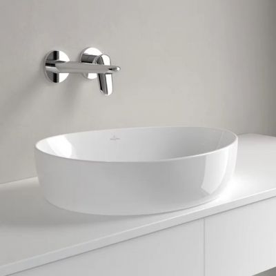 Villeroy & Boch Antao umywalka 51x40 cm nablatowa asymetryczna CeramicPlus Weiss Alpin 4A7351R1