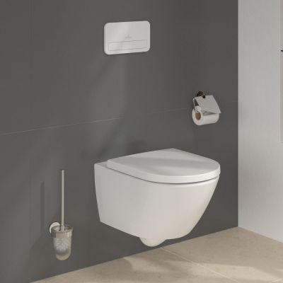 Zestaw Villeroy & Boch Subway 3.0 stelaż podtynkowy miska WC wisząca z deską i przycisk biały (92242700, 4670TSR1, 92249068)