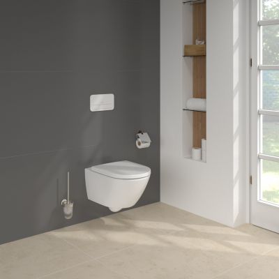 Zestaw Villeroy & Boch Subway 3.0 stelaż podtynkowy miska WC wisząca z deską i przycisk biały (92242700, 4670TSR1, 92249068)