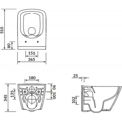 Cersanit City Square miska WC wisząca CleanOn bez kołnierza biała K35-041-ECO