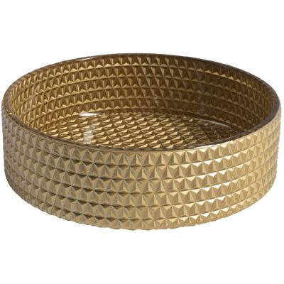 Sapho Maragua umywalka 35x35 cm okrągła nablatowa złota TY214Z