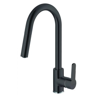 Invena Elia kuchenna stojąca z wyciąganą wylewką czarny mat BZ-89-W04