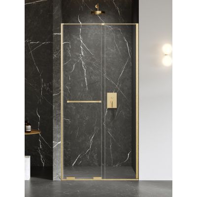 New Trendy Smart drzwi prysznicowe 120 cm rozsuwane złoty szczotkowany/szkło przezroczyste EXK-7512