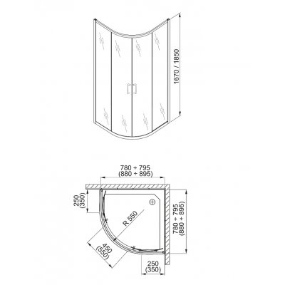 Aquaform Borneo kabina półokrągła 90 cm 100-06232