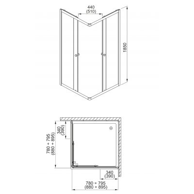 Kabina prysznicowa kwadratowa 90 cm Aquaform Salvador 101-05545