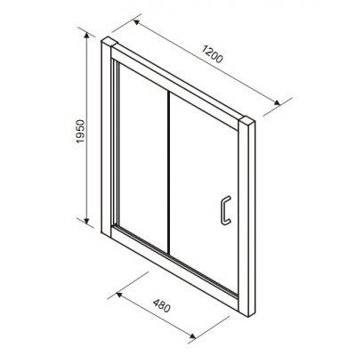 Drzwi rozsuwane 120 x 195 cm Actima 600 KAAC.DY-P0155.1200.CR