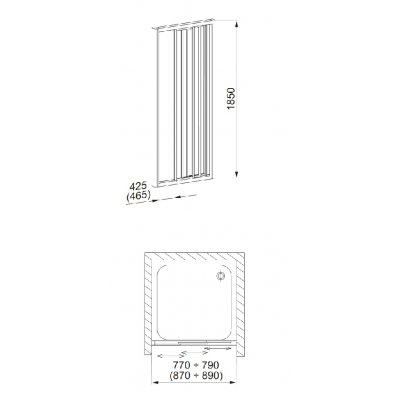 Drzwi przesuwne 80 x 185 cm Aquaform Niagara 103-24718