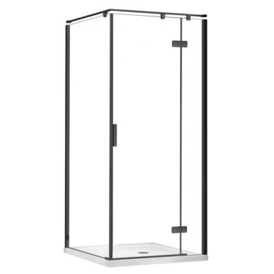 Bravat SNB kabina prysznicowa 90x90 cm kwadratowa prawa szkło transparentne/czarny mat SNB90/90P