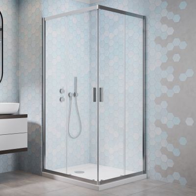 Radaway Alienta C kabina prysznicowa 80x80 cm kwadratowa chrom/szkło przezroczyste 10238080-01-01