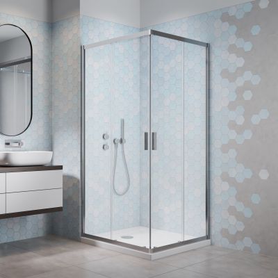 Radaway Alienta D kabina prysznicowa 80x90 cm prostokątna chrom/szkło przezroczyste 10258090-01-01